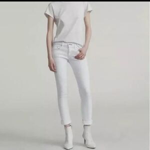 NEW Rag & Bone The Dre Boyfriend Skinny Jeans Aged Bright White Denim Size 31